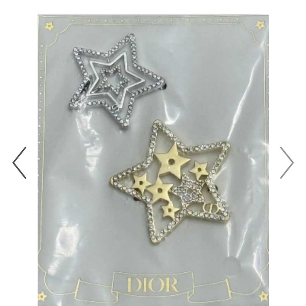 Dior Star hair clip Duo in Silver and Gold